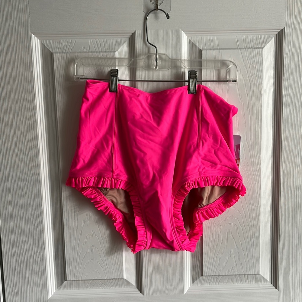 NWT kortni jeane all ruffled up high waisted swim bottoms
